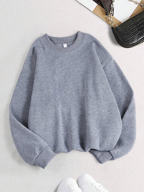 Women's Loose Fleece Pullover Sweatshirt