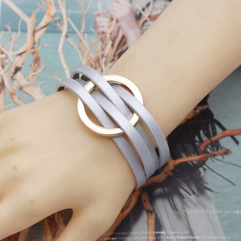 Leather Bracelets For Women Fashion Multilayer Wrap Jewelry