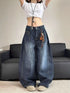 Chic Embroidered Patchwork Loose Fit Jeans for Women