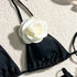 Floral Bandeau Thong Bikini Set for Women