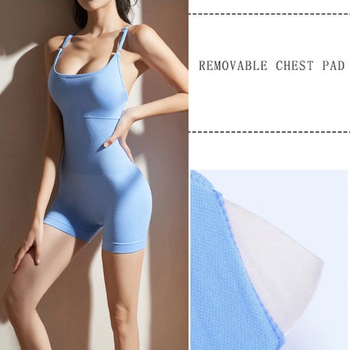 Criss Cross Backless Cami Sports Romper