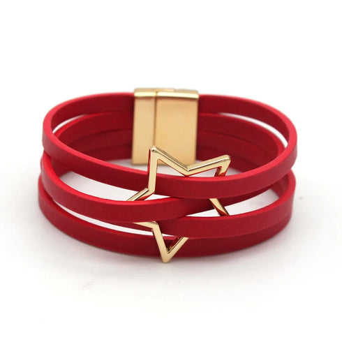 Leather Bracelets For Women Fashion Multilayer Wrap Jewelry