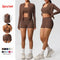 3-Piece Brown Yoga Set for Women