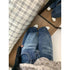 Vintage Curved Hem Wide Leg Jeans for Women