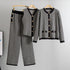 Elegant 3-Piece Knitted Set with Long Sleeve Sweater Coat