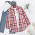 Plaid Flannel Shirt for Women - Casual Long Sleeve Top
