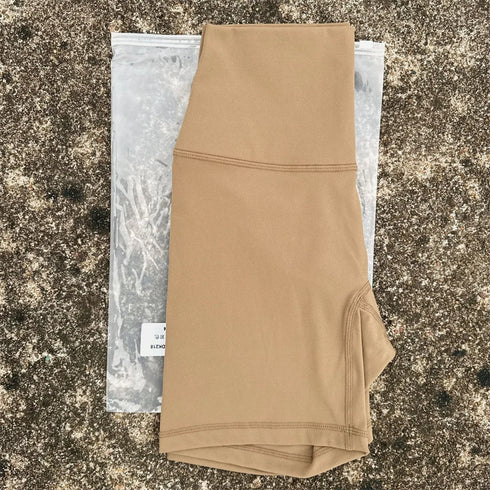 Solid Colour High Waist Yoga Shorts for Women