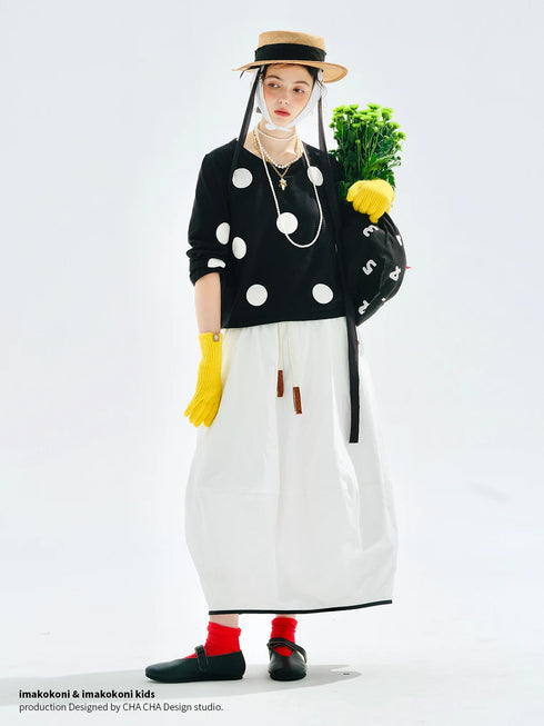 Imakokoni Polka Dot Long Sleeve Casual T-Shirt