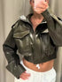 Chic Faux Leather Jacket for Women - Casual Long Sleeve
