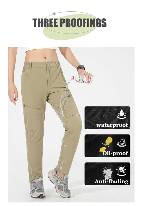 EUMERGX Women's Quick-Dry Cargo Hiking Pants