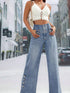 Plus Size High Waist Wide Leg Denim Jeans