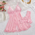 Lace and Mesh Ruffle Babydoll Nightgown