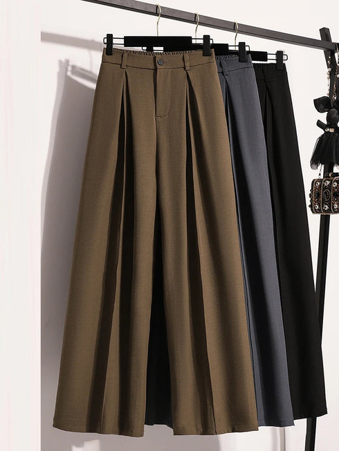 Plus Size Wide Leg Trousers for Women - Autumn 2024