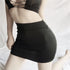 Black Wrap Mini Pencil Skirt for Women