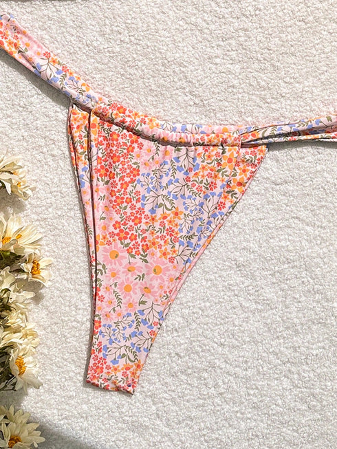 Floral Print Adjustable Bikini Set