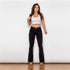 Ladies Distressed Black Flare Jeans