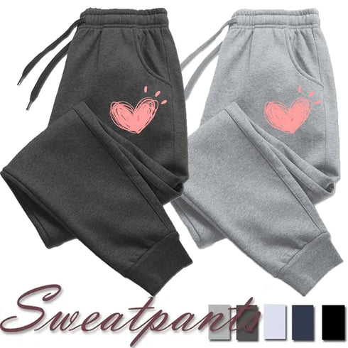 Heart Printed Jogger Sweatpants for Women