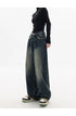 High Waist Wide Leg Jeans in Navy Blue