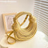 MOODS Luxury Evening Purses Golden Noodle Knot Clutch Bag for Dinner Party Stylish Women's Handbag Fashion Accessory
