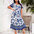 Plus Size Elegant Chic Printed High Waist Dress for Spring Summer Casual Streetwear