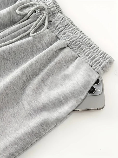 Women's Plus-Size Loose Straight Fleece Leg Sweatpants