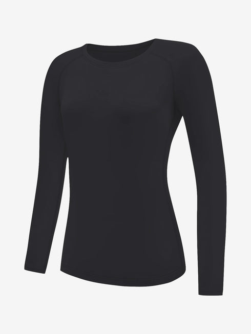 Women's Solid Colour Crew Neck Long Sleeve T-Shirt