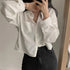 Long Sleeve Casual Blouse with Pockets