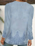 Plus Size Casual Long Sleeve T-Shirt in Blue