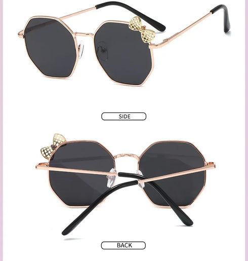 Trendy Fashion Boys and Girls Bow Metal Sunglasses UV400 Eyewear