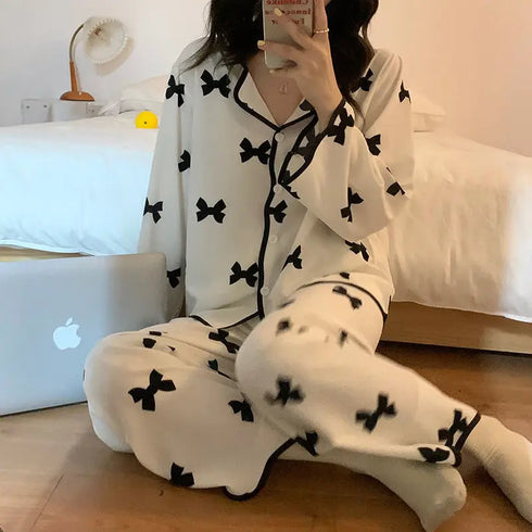 Women's Silk Satin Pyjama Set - Long Sleeve Sleepwear