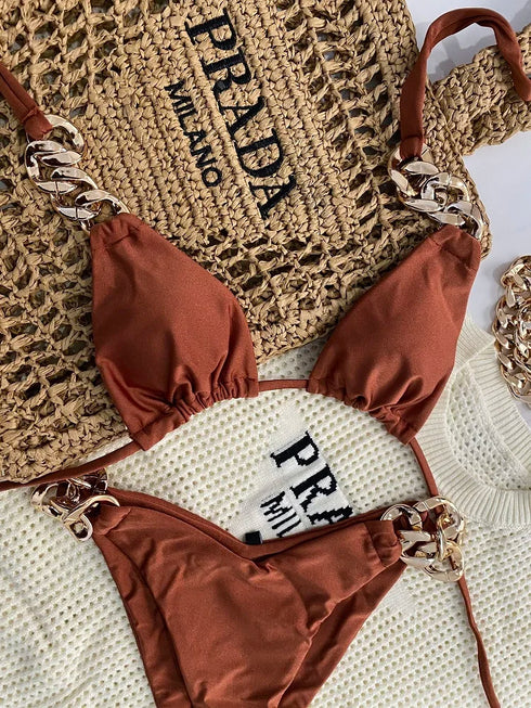 Triangle Halter Bikini Set for Women