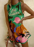 Women’s Puzzle Print Sleeveless Mini Dress