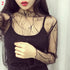 Lace Bottomed Long Sleeve Blouse Top