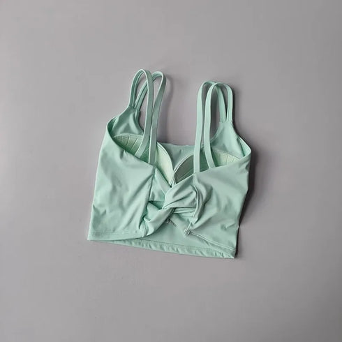 Women's Push Up Sports Bra with Back Knot Detail