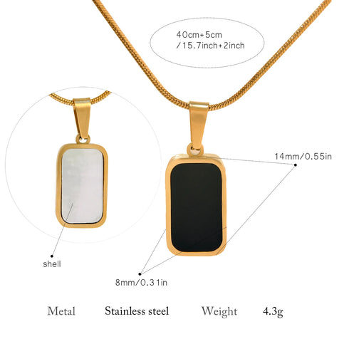 Classic Square Pendant Necklace in Gold