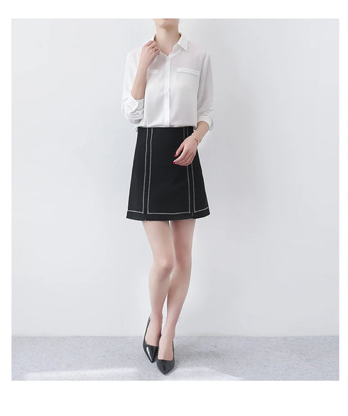 Simple Solid Color Loose Women's Chiffon Shirt Tops 2023 New Long Sleeve Casual Elegance Woman Blouses Lady Office Shirt Clothes