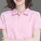 Summer T-shirt Mesh Ice Silk Breathable Short Sleeve Women's Shirt Collar Solid Color Polo Shirt Half Sleeve Women's Clothing