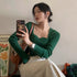 Vintage Square Collar Knitted Pullover Sweater