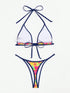 Floral Lace-Up Bikini Set for Women