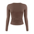 Womens Long Sleeve Bodycon Crop Top - Solid Colours