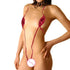 Slight Stretch Thong Bikini Set in PU Patent Leather