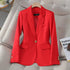 Red Slim Fit Blazer for Women