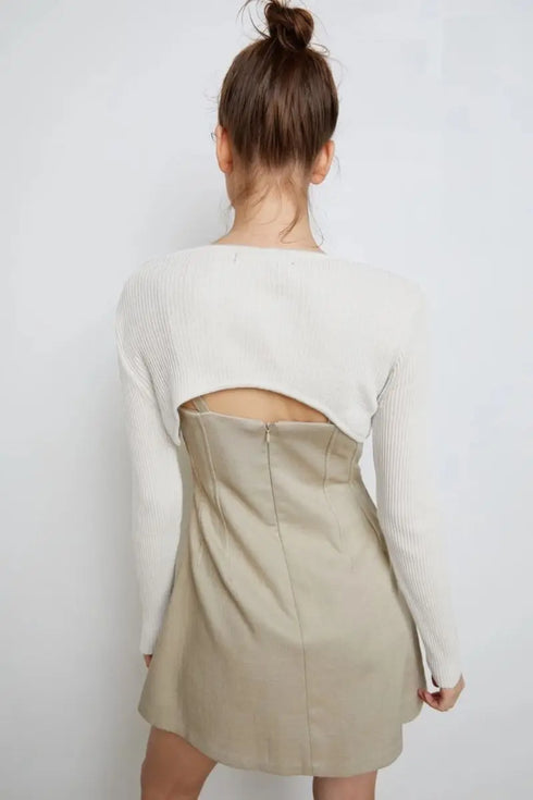 Long Sleeve O-Neck Crop Top for Women