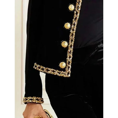 Plus Size Luxury Silk Velvet Jacket for Women