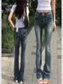 Gothic Embroidered Wide Leg Jeans for Women