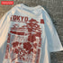 Tokyo Sakura Print Oversized Women's T-Shirt