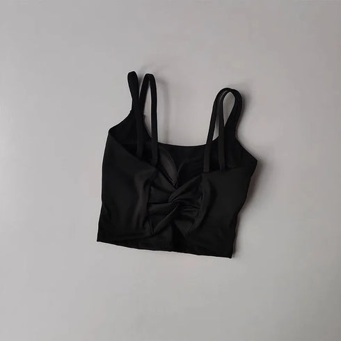 Women's Push Up Sports Bra with Back Knot Detail