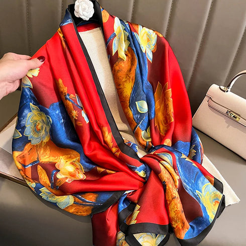 Luxury Silk Smooth Spring Scarf 85x180cm