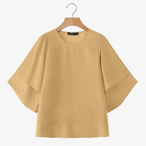 ZANZEA Women's Chiffon Blouse with Ruffled Detail