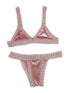 Pink Crochet Triangle Bikini Set